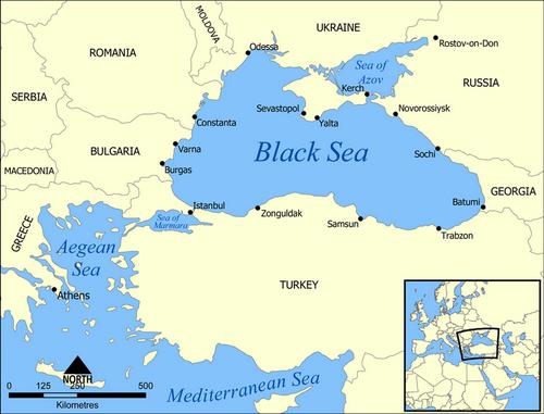 map of the coast of the sea of Azov Ukraina