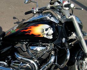 Airbrushing on motorcycles