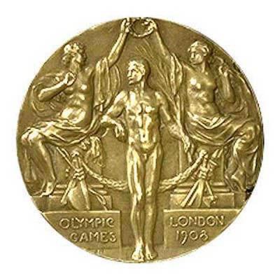 la composición de la medalla de oro olímpica