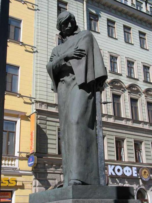 the monument to Gogol in St. Petersburg address