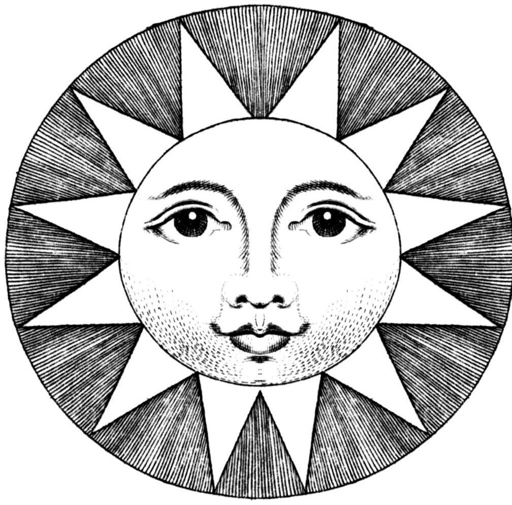Rysunek ołówkiem uśmiechający się słońce