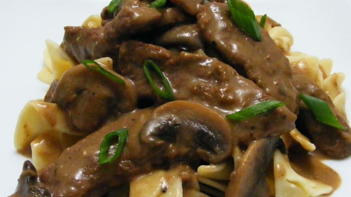 beef Stroganoff with mushrooms
