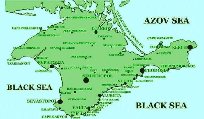 Geografie die Fläche der Krim