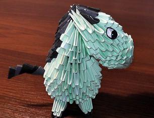 origami a partir de módulos de cavalo esquema