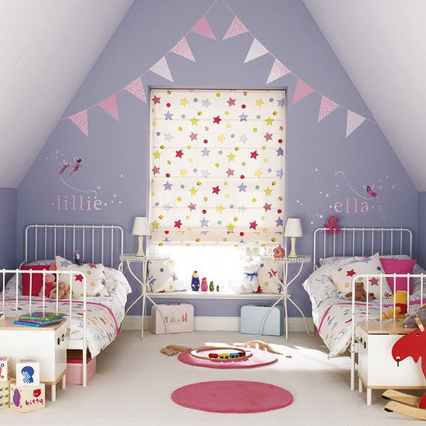 el Diseño de la habitación de un niño de dos niñas