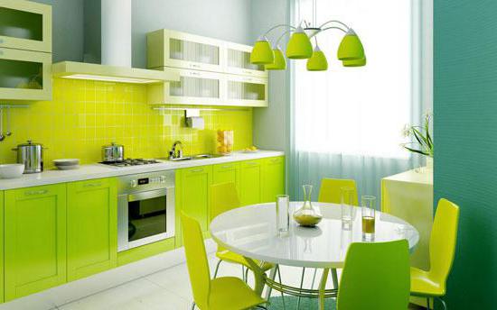 Cozinha de cor de limão brilhante