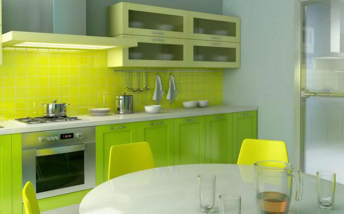 Cozinha de cor de limão no interior