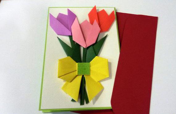 origami için tebrik kartı anneler