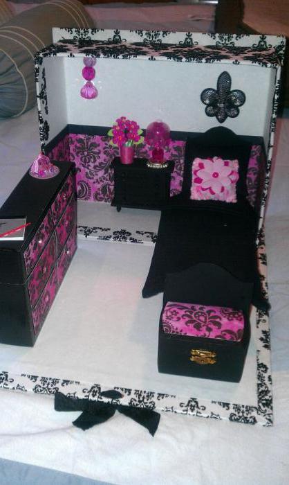 how to make furniture for dolls with their hands out of paper for monster high