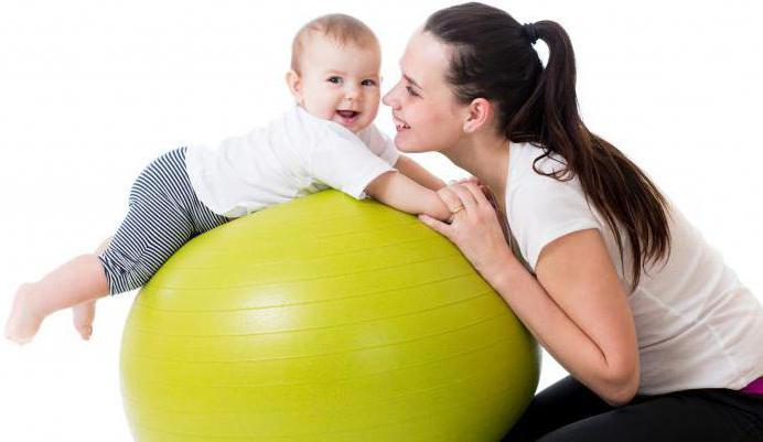 exercises on the fitball 3 month old baby