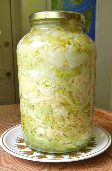 cabbage for the winter in a jar