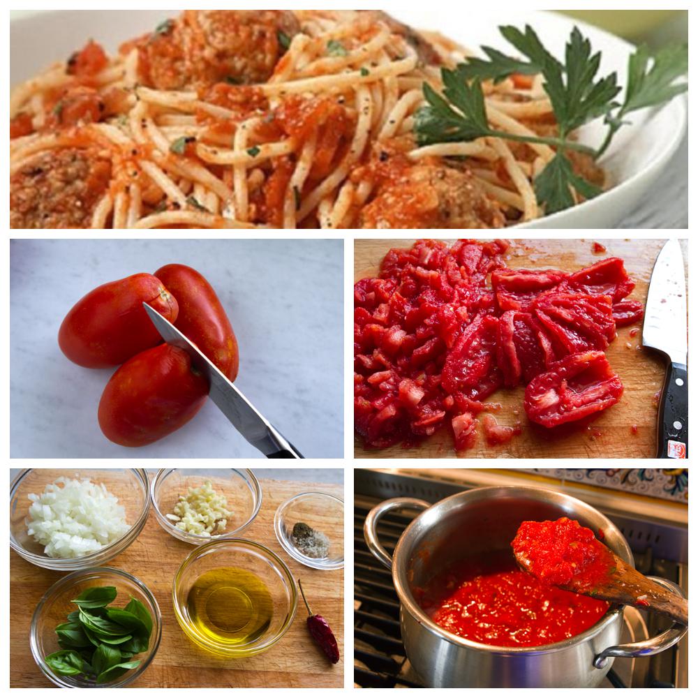 Классикалық томат тұздығы к спагетти