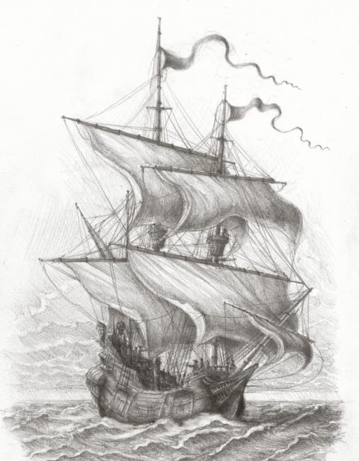 cómo dibujar una perla negro de la nave