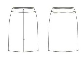 szkic prostej spódnicy