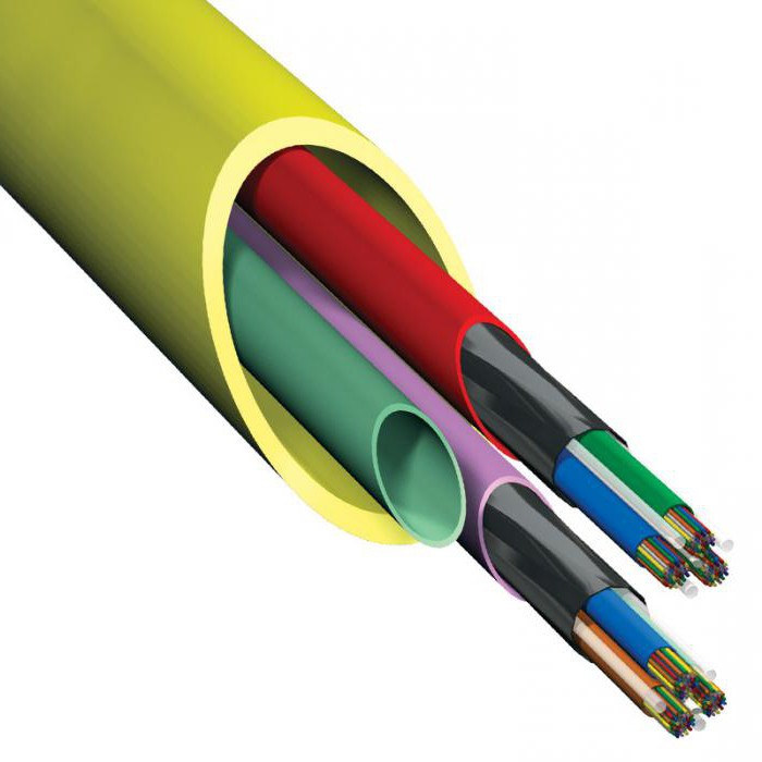 colocação de cabos em terra em tubos de PEAD