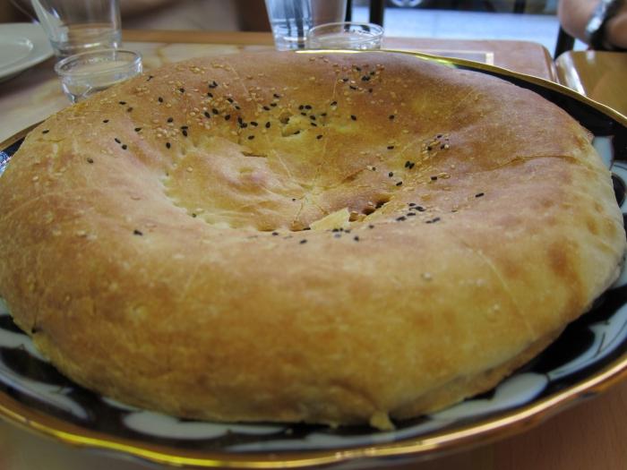 Uzbek bread in the oven
