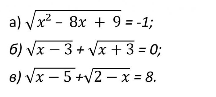 Irrational equations and inequalities