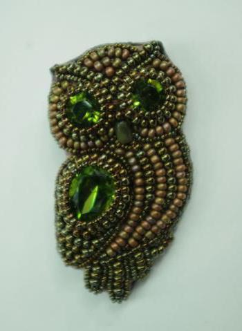 brooch owl bead