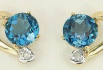 Gold and silver earrings with Topaz (photo)