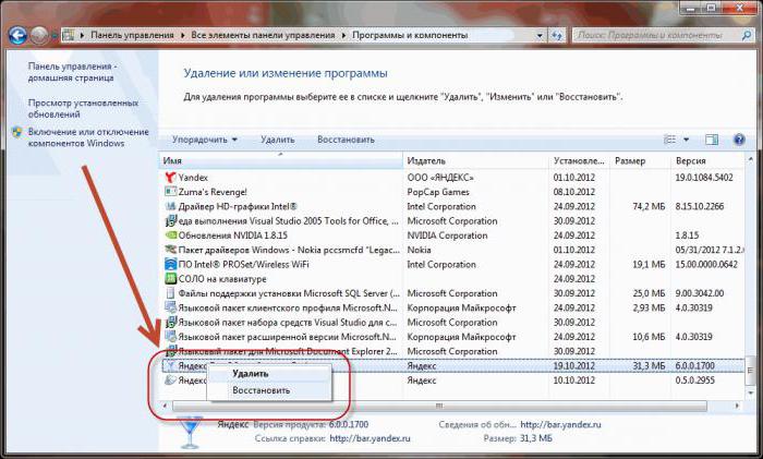 wie zu entfernen Yandex mit dem Computer