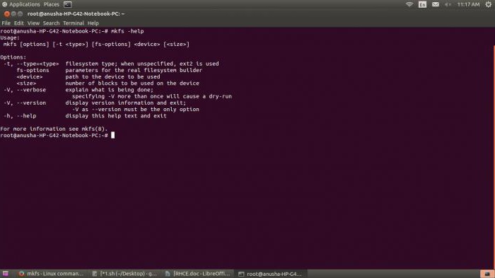 to format the flash drive through linux command line