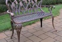 Wrought iron bench for garden