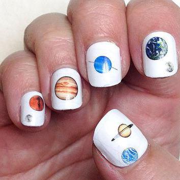 manicure in the style of the space
