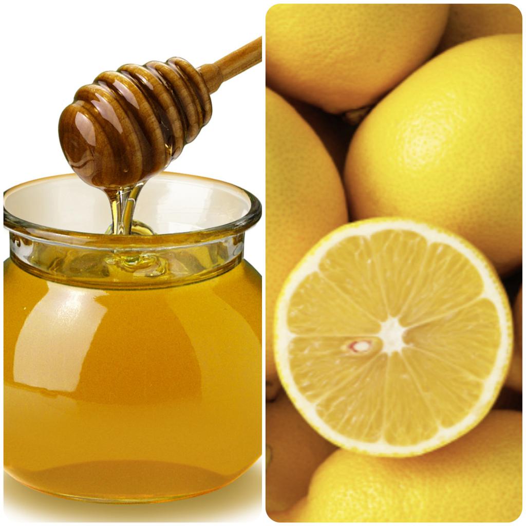 Gesichtsmaske mit Honig und Zitrone