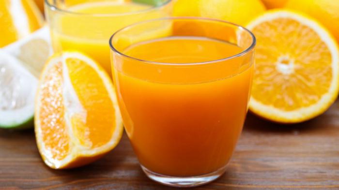  the juice of 4 oranges 